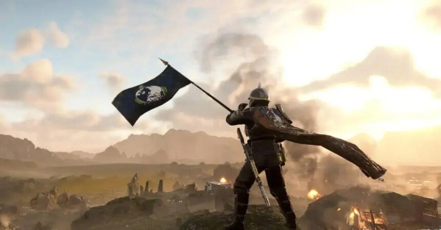 Helldivers 2 ganha novo Warbond que transforma a bandeira em arma