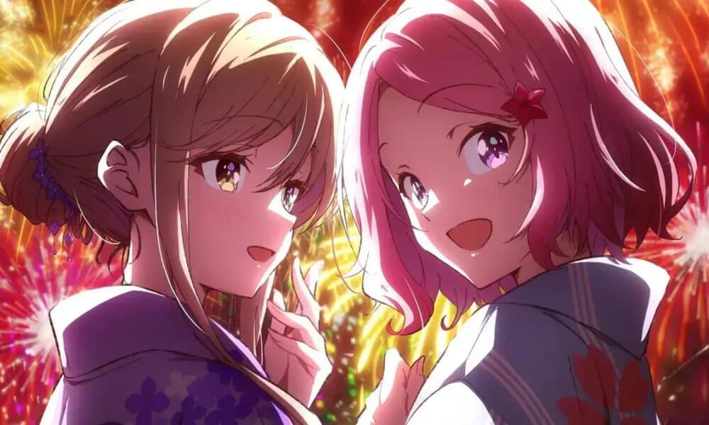 Visual especial mostra Renako e Ajisai em cenário encantador de fogos de artifício