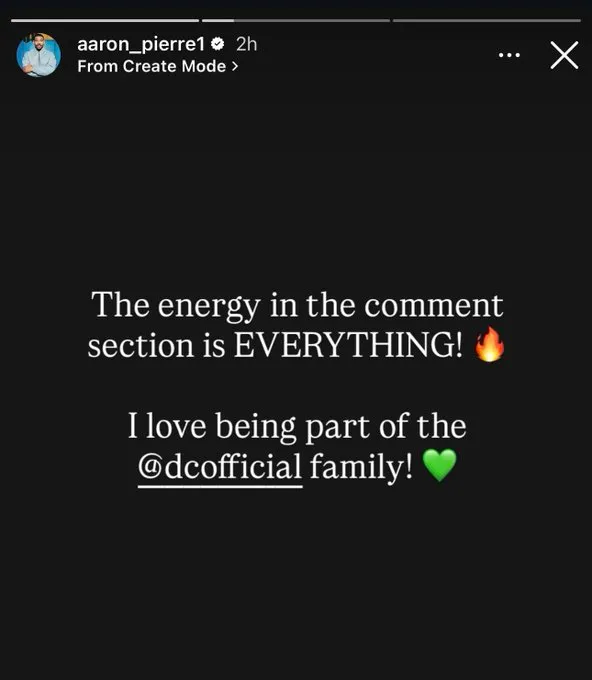 Aaron Pierre, o John Stewart do DCU, no Instagram