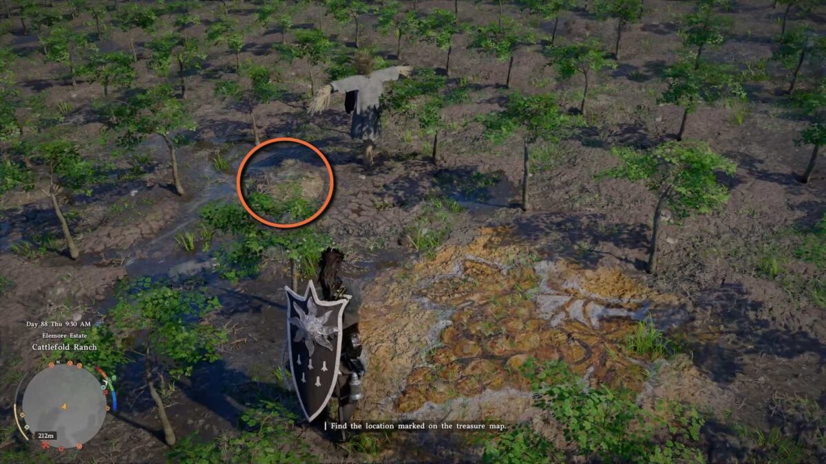 crimson-desert-buried-treasure-quest-farmhouse-shelves-find-examine-trace-from-ursula-journal - second piece dirt mound trace