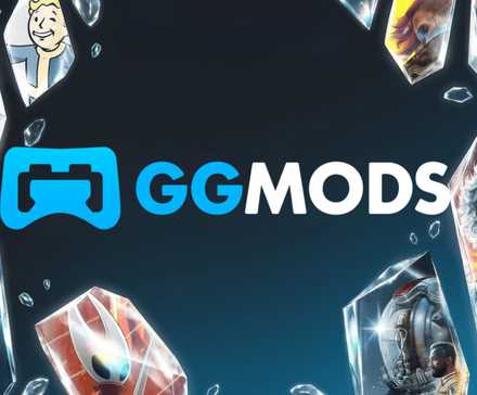 The GGMods logo on a graphic featuring The Witcher 3, Baldur's Gate 3, Cyberpunk 2077 characters
