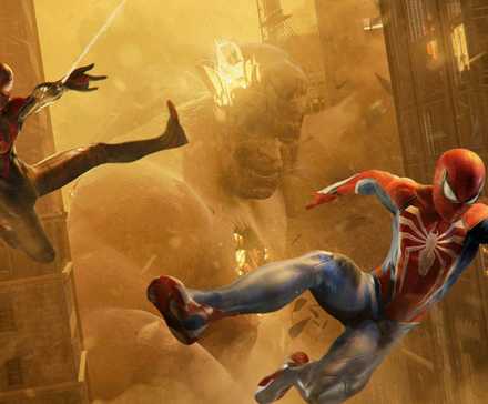 Miles and Peter escaping from Sandman - Marvel's Spider-Man 2