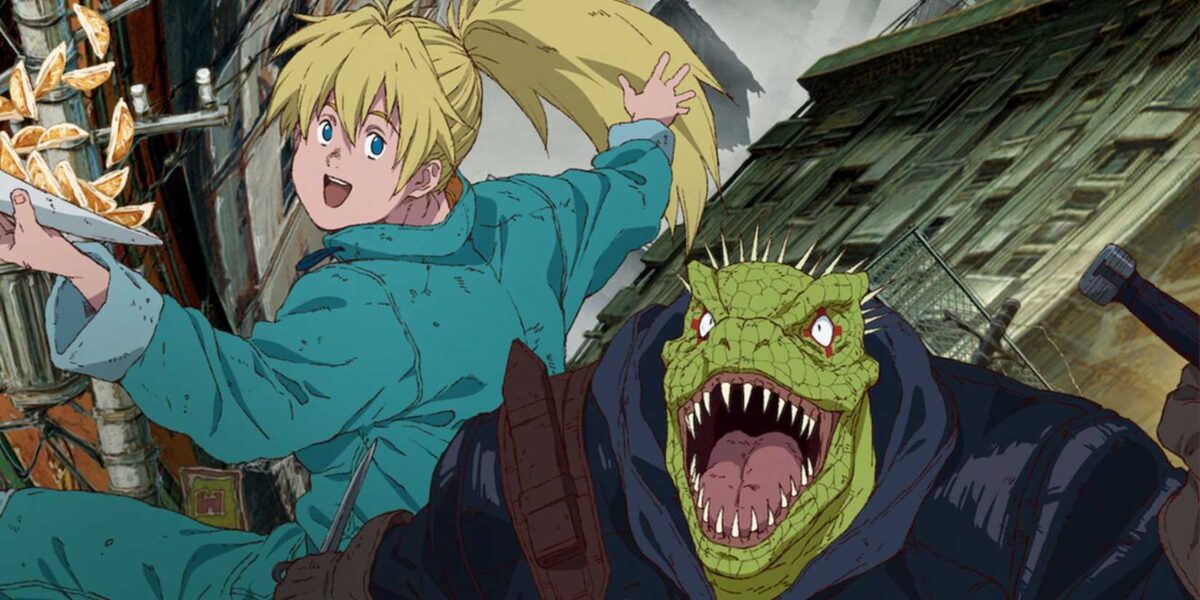Nikaido and Caiman as seen in Dorohedoro anime