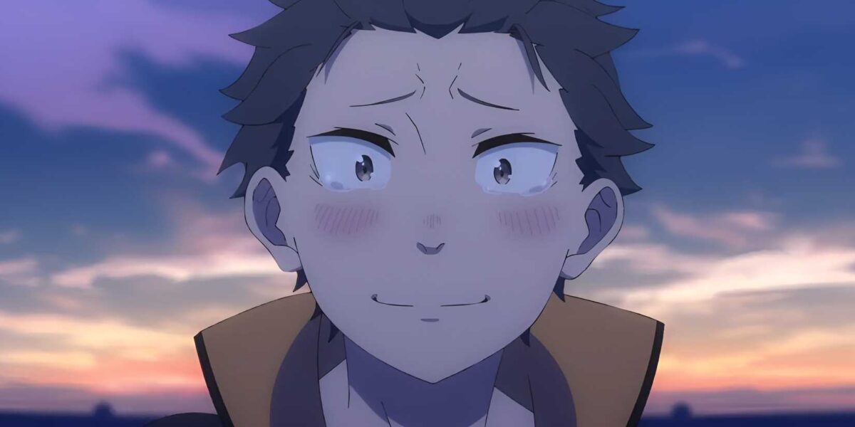 Subaru Natsuki is crying happy tears.