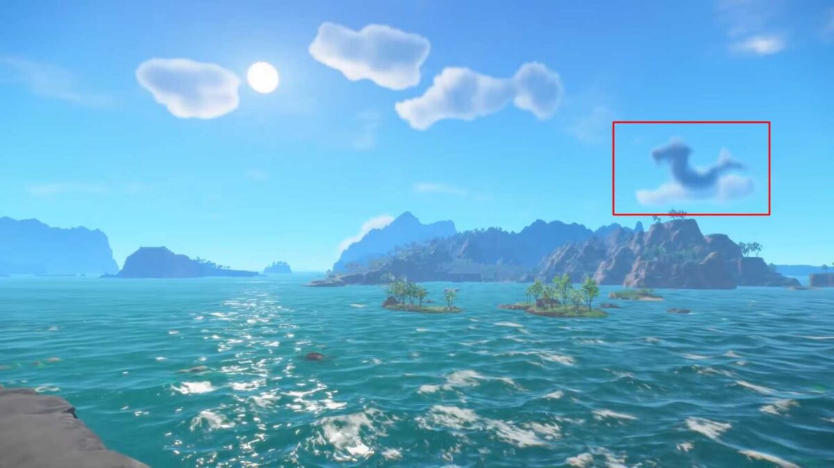 The silhouette of a Legendary Pokemon in the Winds and Waves trailer
