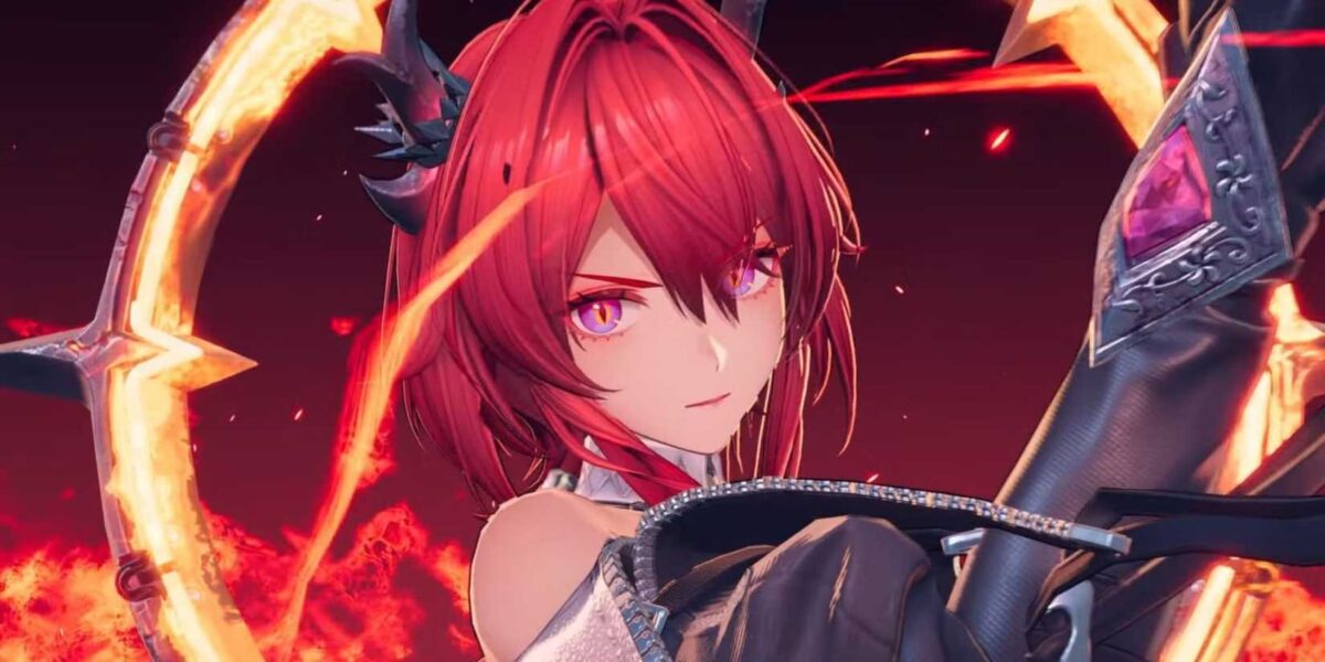 A character from Arknights Endfield raises her arm.