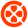 Orange crosshair-like symbol with circular segments.
