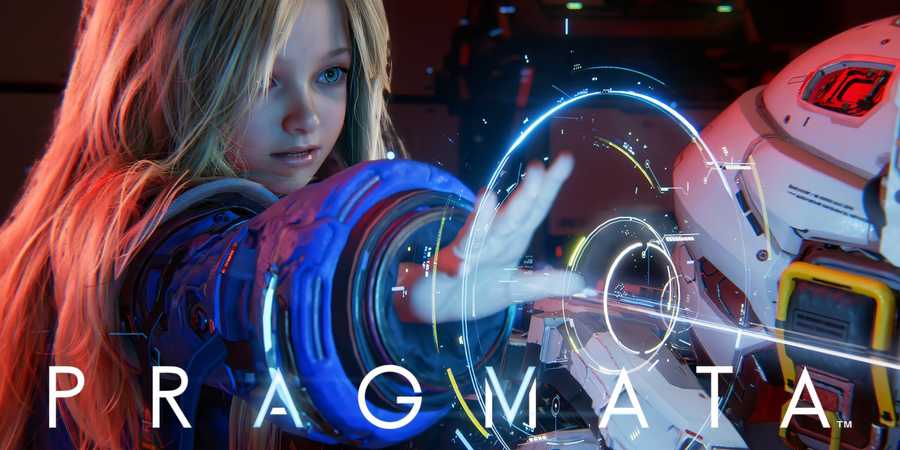 Futuristic girl interacting with high-tech hologram.