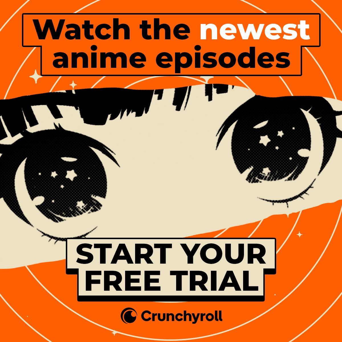 Anime promotion with free trial offer.