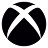 Black Xbox logo on white background.