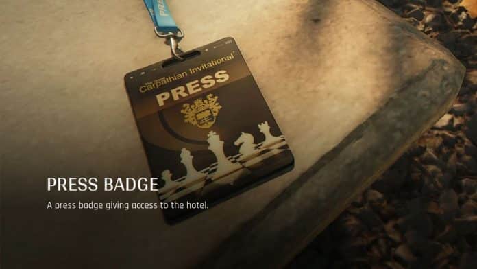 Badge de Imprensa em 007 First Light Badge de Imprensa no jogo 007 First Light