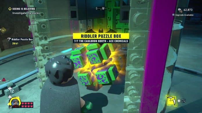LEGO Batman: The Cauldron North e os desafios do Charada Imagem do jogo LEGO Batman mostrando o Cauldron North