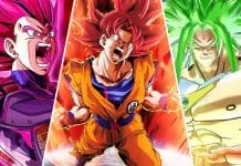 Dragon Ball: As 8 Versões Mais Poderosas do Super Saiyan God, Classificadas Imagem de Goku em sua forma Super Saiyan God