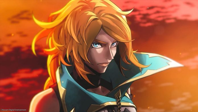 Castlevania: Belmont's Curse - Estética e Combate Imagem do jogo Castlevania: Belmont's Curse mostrando a estética gótica e personagens em combate