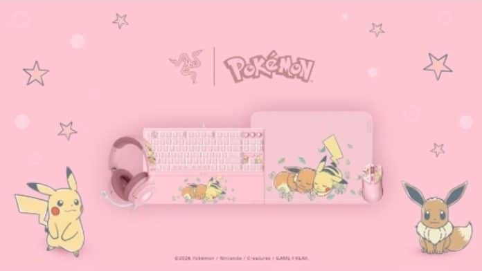 Coleção Razer Pikachu Eevee Coleção de periféricos Razer inspirada em Pikachu e Eevee